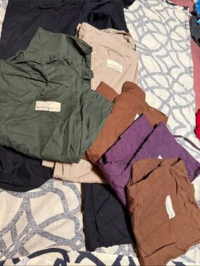 set of 6 cotton scrub pants s/ m